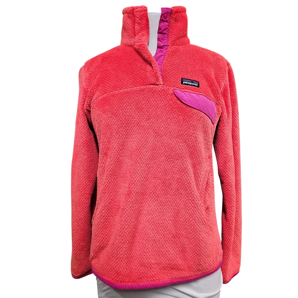 Patagonia Re-Tool Snap-T Fleece Pullover Womens‎ Size S Coral/Pink - Picture 2 of 7